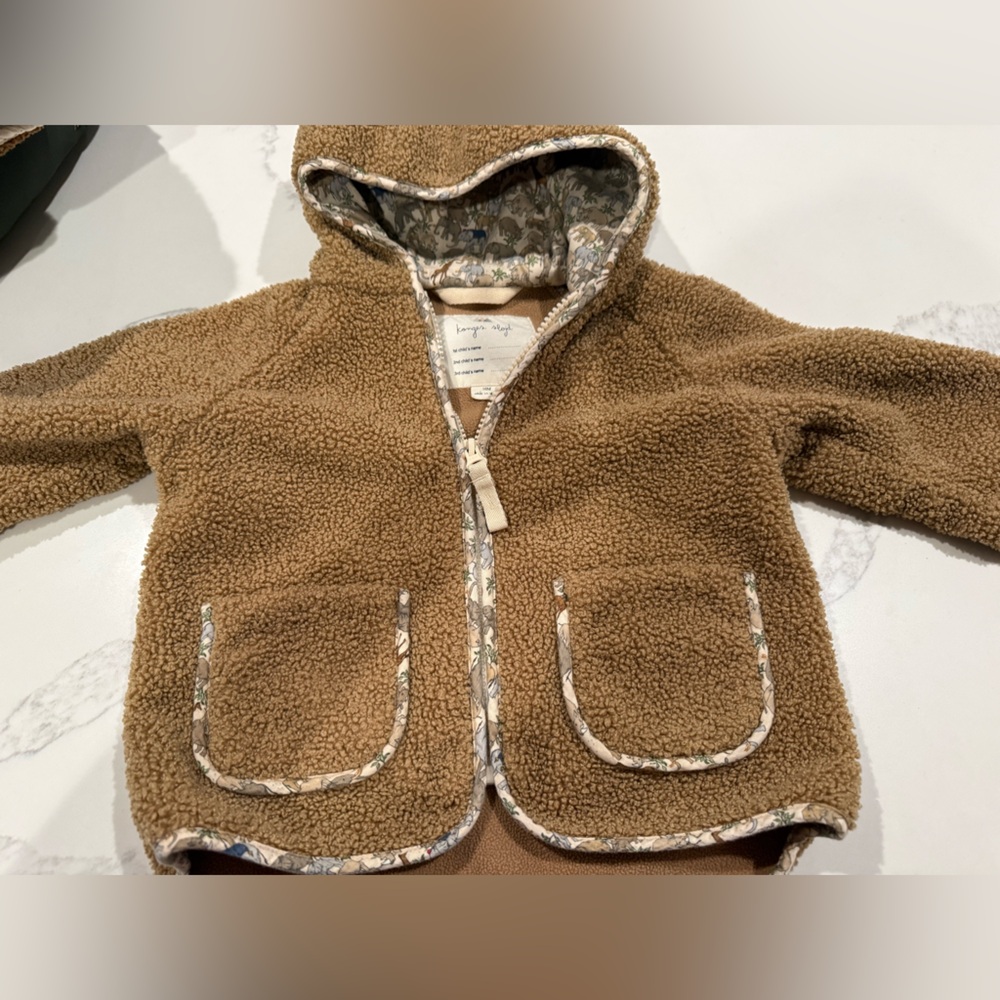 Konges Slojd Kids' Cozy Teddy Sherpa Jacket in Camel From Pet Friendly Home